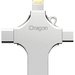 Stick USB-C 32GB iUni iDragon 4 in 1 Lightning, MicroUSB, Type-C, USB, Smartphone iOS si Android